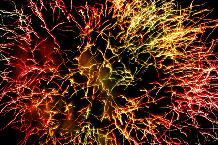fireworks of colors on a white background