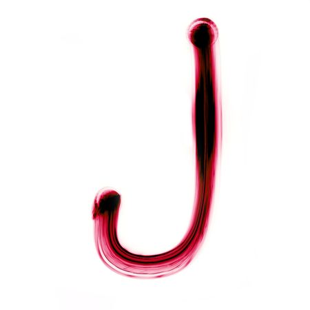 red letters written with a pen on a white backgroundの写真素材