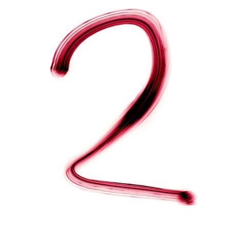 red numbers written with a pen on a white backgroundの写真素材