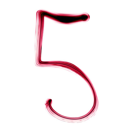 red numbers written with a pen on a white backgroundの写真素材