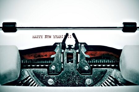 Happy New Year written on the typewriterの写真素材