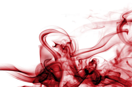 colored smoke isolated  on a white backgroundの写真素材