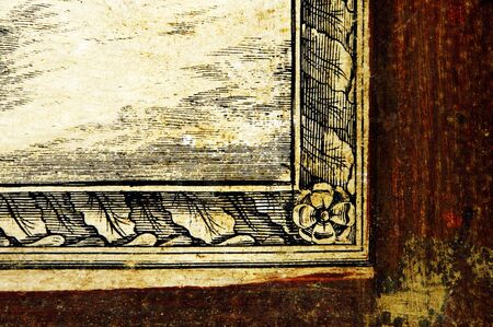 an antique framed map background for designersの写真素材