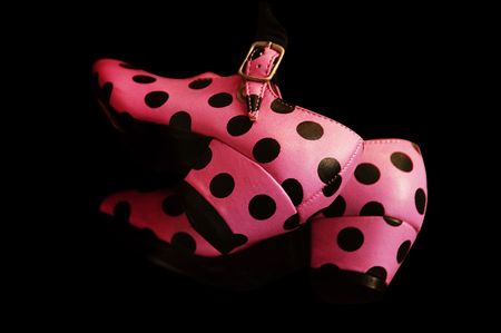flamenco shoes on a black background from Andalucia, Spain,の写真素材
