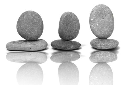a zen stones on a white backgroundの写真素材