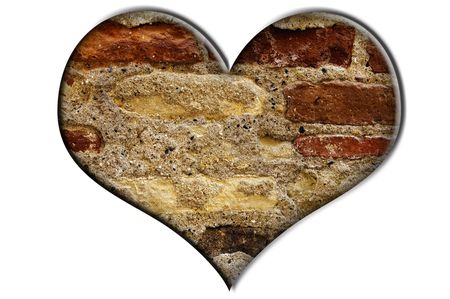 textured heart on a white backgroundの写真素材