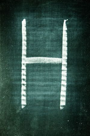 letter written with a chalk on a blackboardの写真素材