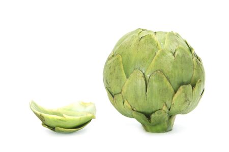 an artichoke isolated on a white backgroundの写真素材