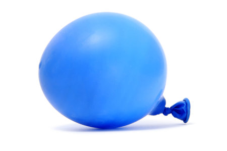 a blue balloon isolated on a white backgroundの写真素材