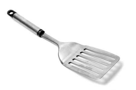 an aluminium spatula isolated on a white backgroundの写真素材