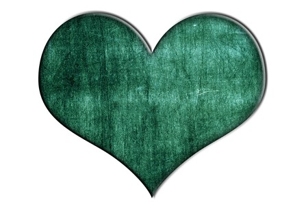 heart made of a closeup of an old blackboardの写真素材