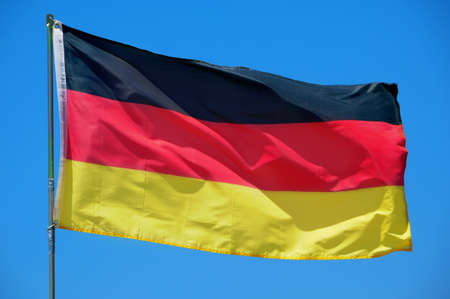 the flag of Germany waving on the windの写真素材