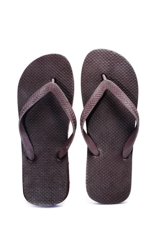 a pair of flip-flops isolated on a white backgroundの写真素材