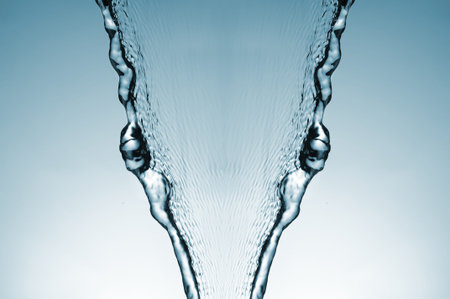 splash of crystalline water on a degrade background