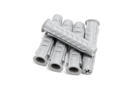 some wall plugs isolated on a white backgroundの写真素材