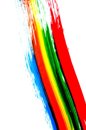 brushstrokes of different colors on a white backgroundの写真素材