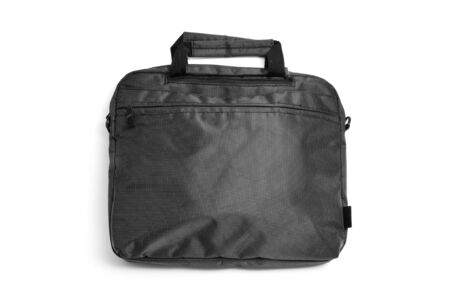 a grey laptop bag isolated on a white backgroundの写真素材