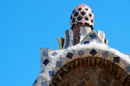 Barcelona, Spain - May 6, 2010 - Park Guell in Barcelona, Spain.The impressive and famous park was designed by Antoni Gaudi.のeditorial素材