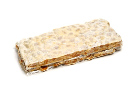 a bar of turron de Alicante, typical Christmas sweet of Spainの写真素材