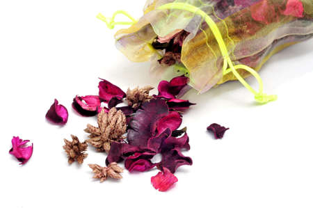 a potpourri sachet isolated on a white backgroundの写真素材