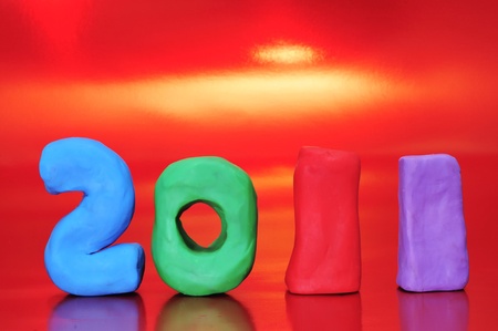 2011 in a design made with modelling clayの写真素材