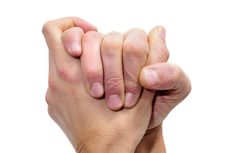 men hands together symbolizing gratitude or compassion