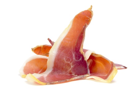 closeup of a pile of spanish serrano hamの写真素材
