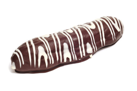 a chocolate bun on a white background
