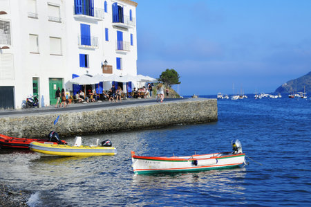 Cadaques, Spain - July 2, 2010: A view of seafront of Cadaques in Costa Brava, Spain. Genius Salvador Dali use to live in this charming villageのeditorial素材