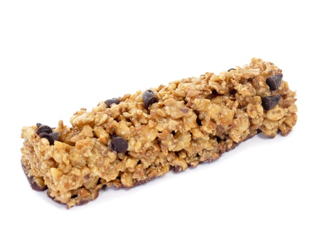 a cereal bar on a white backgroundの写真素材