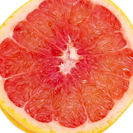 closeup of a grapefruit sliceの写真素材