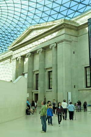 London, United Kingdom - May 8, 2011: Great Court of British Museum in London, United Kingdom. The Great Court is the largest covered square in Europe.のeditorial素材