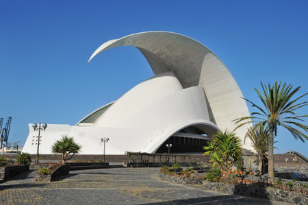 Santa Cruz de Tenerife, Spain - June 23, 2011: Auditorio de Tenerife in Santa Cruz de Tenerife, Canary Islands, Spain. This auditorium was designed by famous architect Santiago Calatravaのeditorial素材