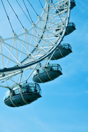 London, United Kingdom - May 6, 2011: London Eye in London, United Kingdom is the tallest Ferris wheel in Europe at 135 metersのeditorial素材