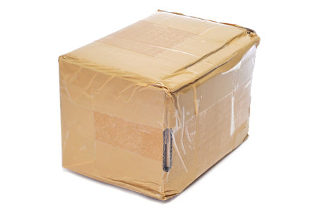 a cardboard box on a white background