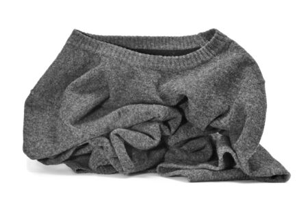 a gray sweater on a white backgroundの写真素材