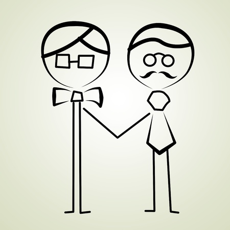 an illustration of men wedding coupleの写真素材
