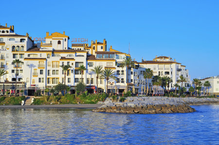 Marbella, Spain, March 13, 2012: Puerto Banus in Marbella, Spain. Puerto Banus is visited annually by nearly 5 million people and its marina has berths for 915 boatsのeditorial素材