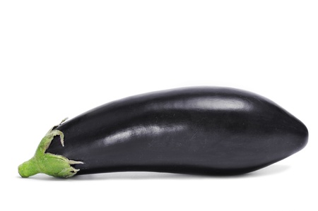 an eggplant on a white backgroundの写真素材