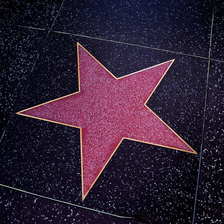 Los Angeles, US - October 16, 2011: A blank star in Hollywood Walk of Fame in Los Angeles, CA. There are more than 2,400 five-pointed stars which attract about 10 million visitors annuallyのeditorial素材