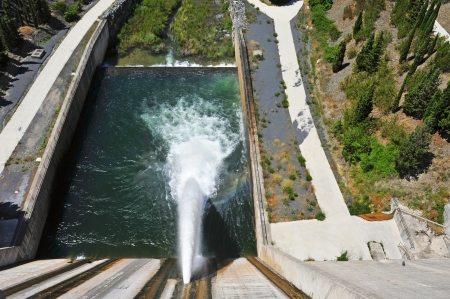 dam of Siurana Reservoir in Tarragona Province, Spainの写真素材