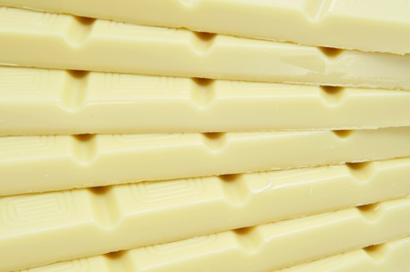 closeup of some bars of white chocolateの写真素材