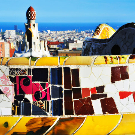 Barcelona, Spain - September 16, 2013  Park Guell in Barcelona, Spain  The park was built between...
