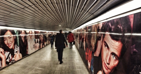 Subway in Barcelona Spainの素材