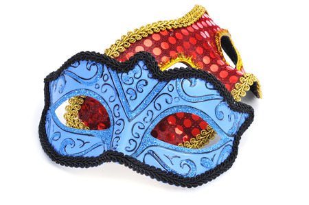 some elegant carnival masks on a white backgroundの写真素材