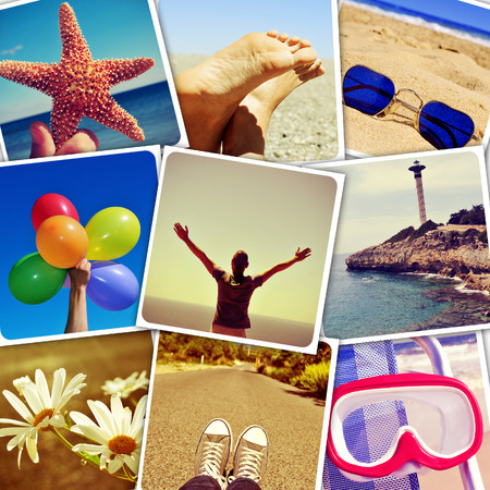 mosaic of summer picturesの写真素材