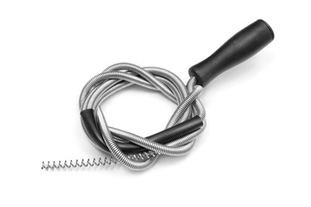 a new plumbers snake on a white background