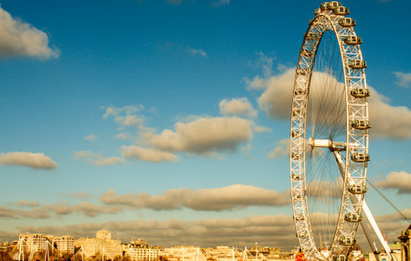London, United Kingdom - January 19, 2015: The London Eye in London, United Kingdom. It is the tallest Ferris wheel in Europe with 135 meters highのeditorial素材