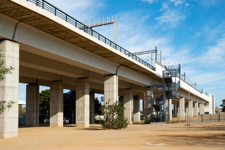CAMBRILS, SPAIN - DESEMBER 26, 2019: A view of the new train station of Cambrils, Spain, to be put...
