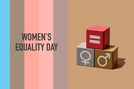 a building block with a female gender symbol, another one with an equals sign and another one with a...